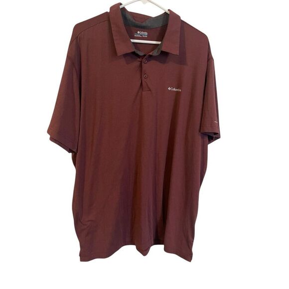Columbia Mens Dark Brown Omni-Wick Collared Short Sleeve Polo Shirt Size 2XL - Picture 2 of 15